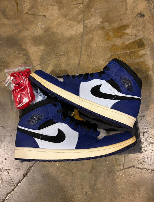 Jordan 1 Mid Deep Royal Blue Black