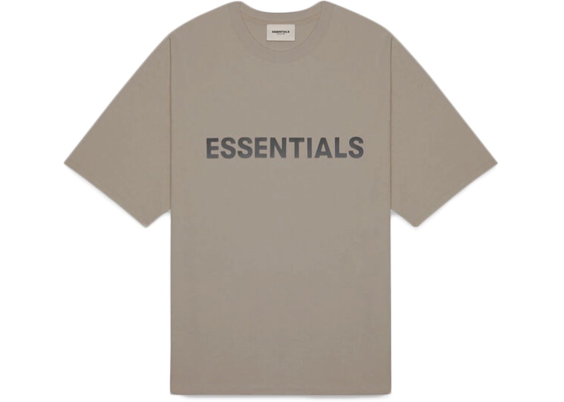 Fear of God Essentials Boxy T-Shirt Applique Logo Taupe – We Got Kicks